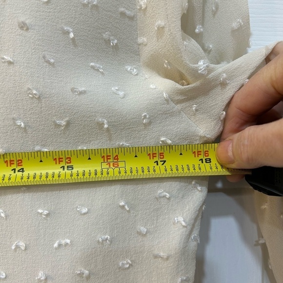 J. McLaughlin Silk Blend Blouse Cream Button Front Top 3/4 Sleeve Women Sz 2 XS - Picture 5 of 7
